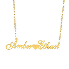 Load image into Gallery viewer, Couple's name necklace with heart