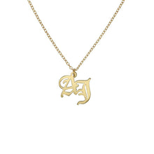Load image into Gallery viewer, Double initial gothic necklace