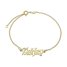 Load image into Gallery viewer, Gothic mini nameplate bracelet