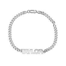 Load image into Gallery viewer, mini nameplate bracelet with cuban chain