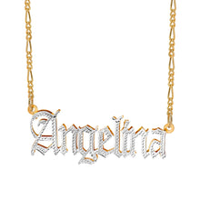 Load image into Gallery viewer, Double Plated Gothic Name Necklace