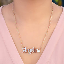Load image into Gallery viewer, Double Plated Gothic Name Necklace