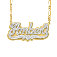 Load image into Gallery viewer, Double Plated "Amber" Name Necklace