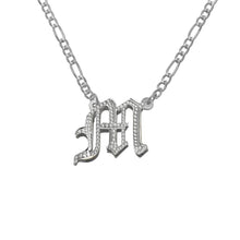 Load image into Gallery viewer, Double plated gothic initial necklace