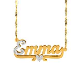 3 Style Double Plated Name Necklace